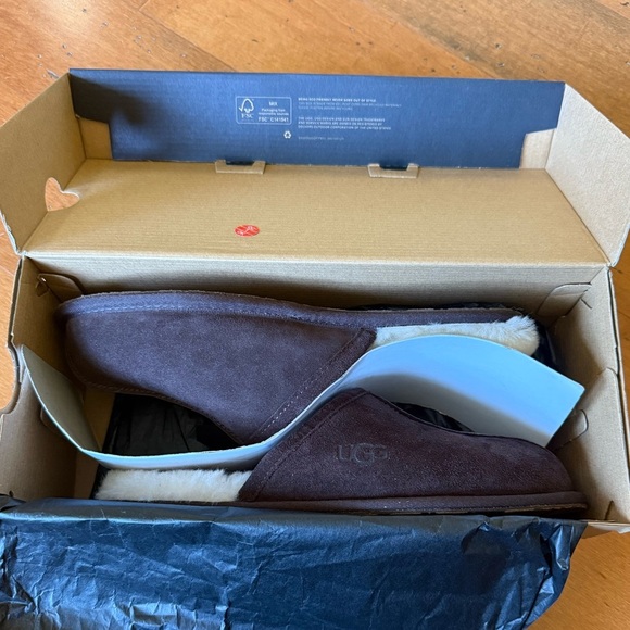 UGG Mens Scuff Dark Brown Suede Slipper Slides New with Box Size US 10 - Picture 6 of 8